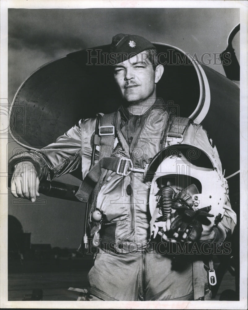 Press Photo Fletcher Jr wearing flying gear. - Historic Images