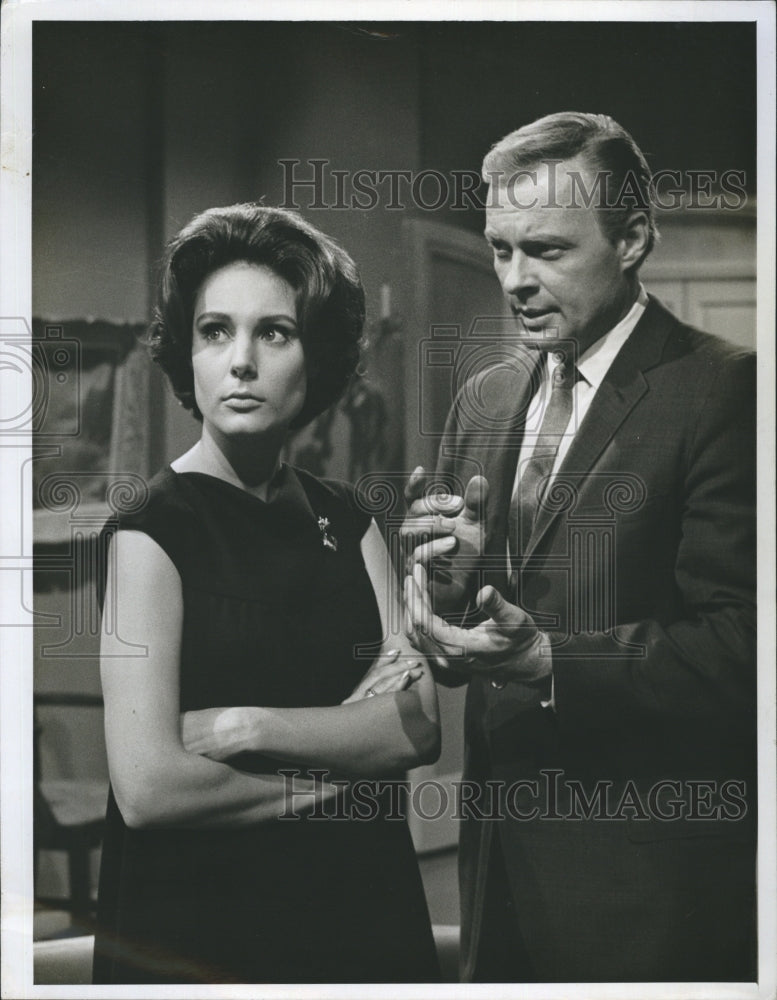 1968 TV Television Actress Catherine Cathy Ferrar with Actor - Historic Images