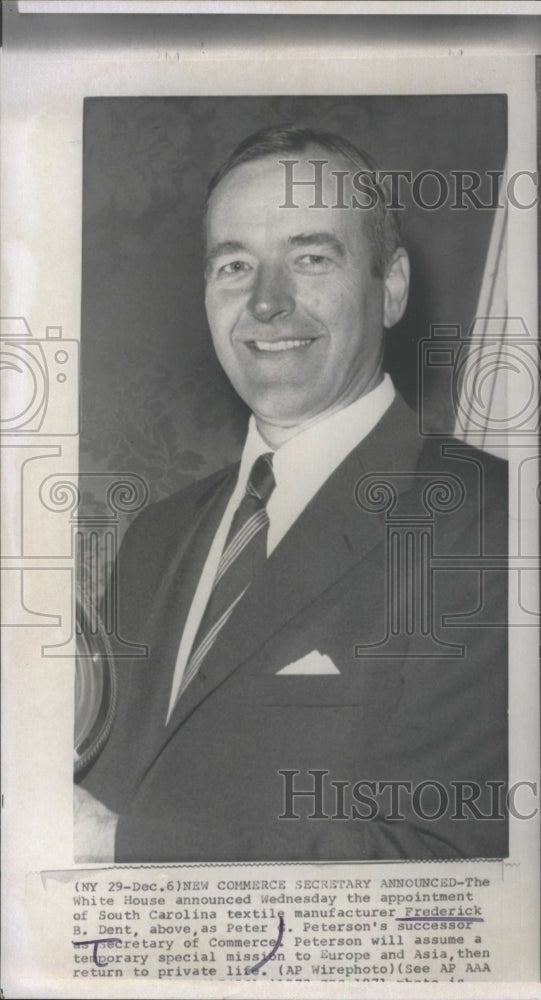 1973 Frederick Dent United States Secretary of Commerce. - Historic Images