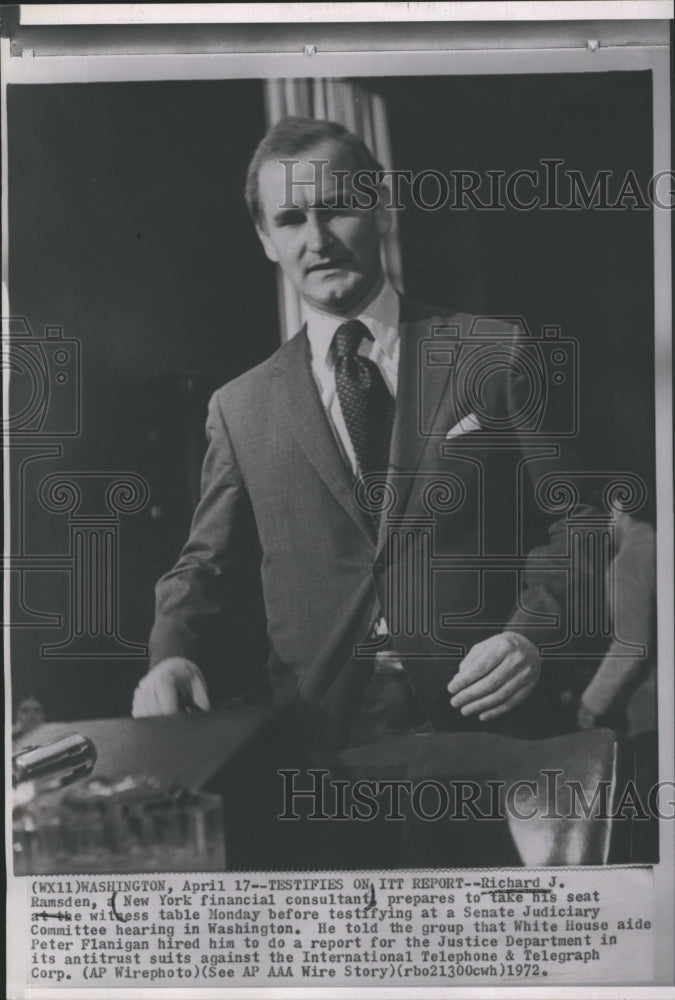 1972 Financial Consultant Richard Ramsden Testifies in Senate - Historic Images