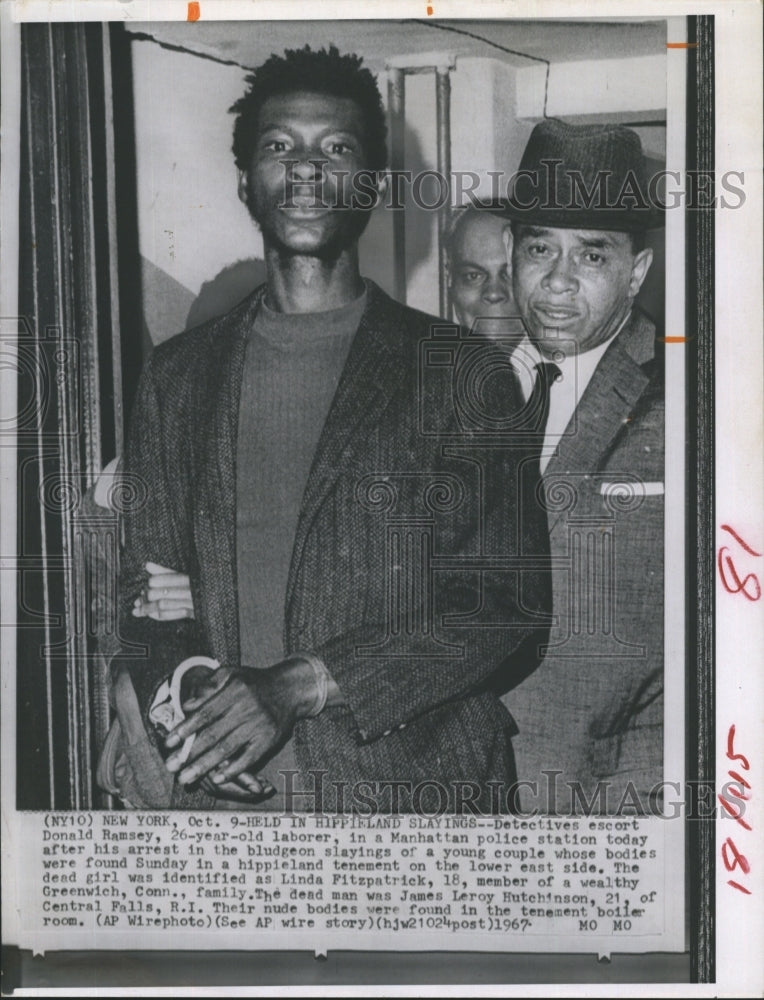 1967 Donald Ramsey with Police, Suspect in New York City Murders - Historic Images