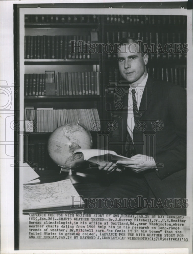 1963 Climatologist J Murray Mitchell Climate Change Research Science - Historic Images