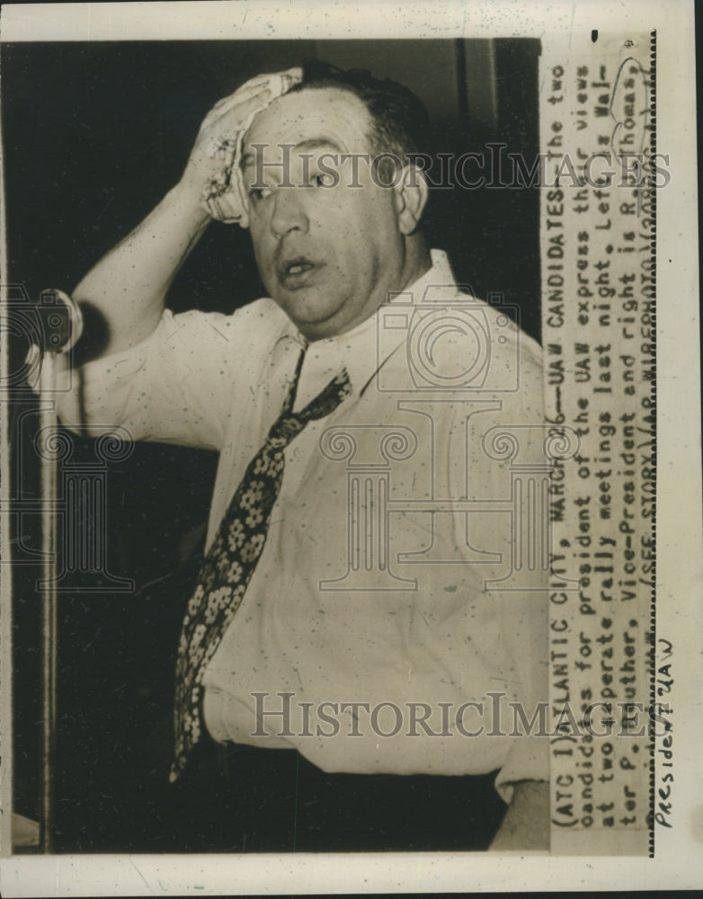 1946 RJ Thomas President UAW United Auto Workers Union Election - Historic Images