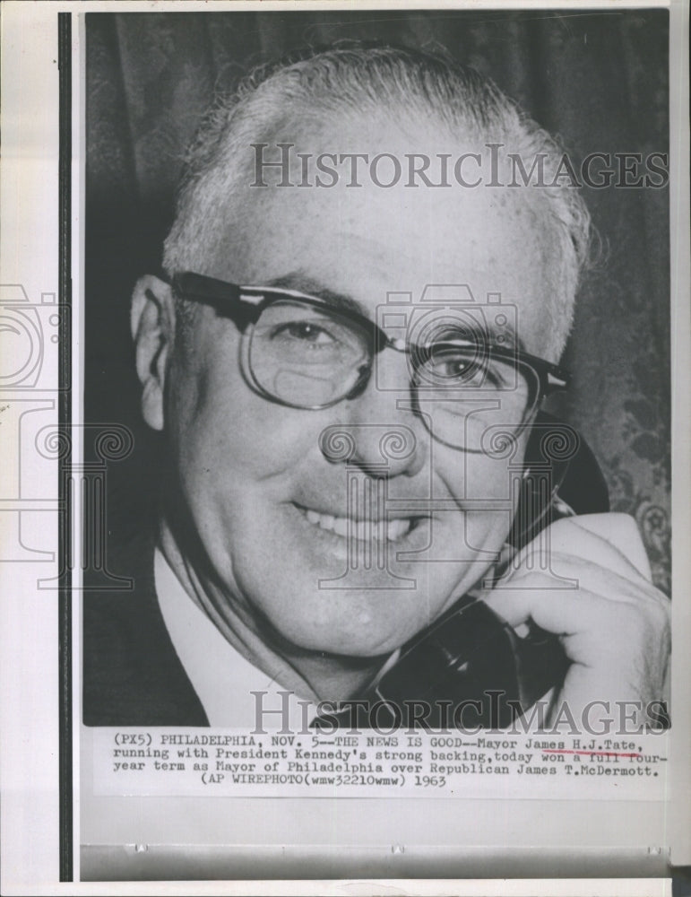 1963 Mayor James Tate Wins Philadelphia Election Over McDermott - Historic Images