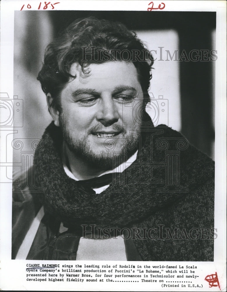 1965 Gianni Raimondi Opera Singer La Boheme Production Televised - Historic Images