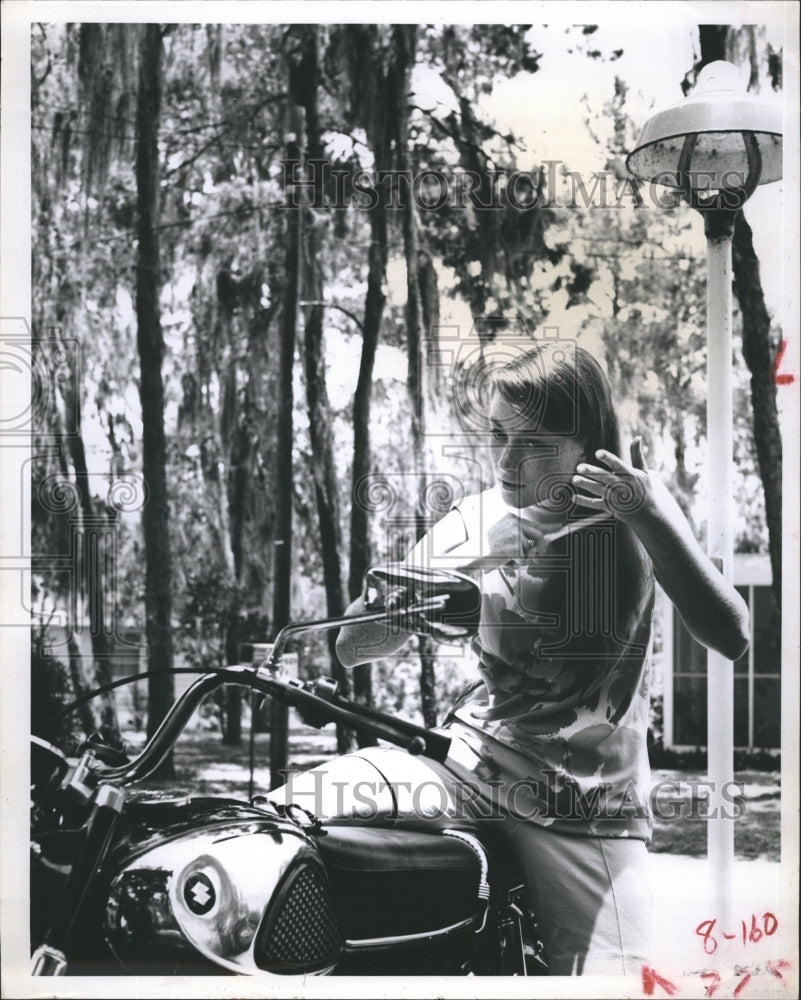 1967 Sherry Lynn Ragland on Motorcycle - Historic Images
