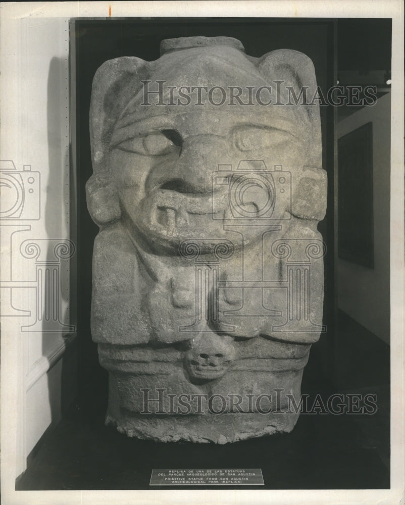 1969 Pre-Columbian Monolith Replica Archaeology Museum - Historic Images