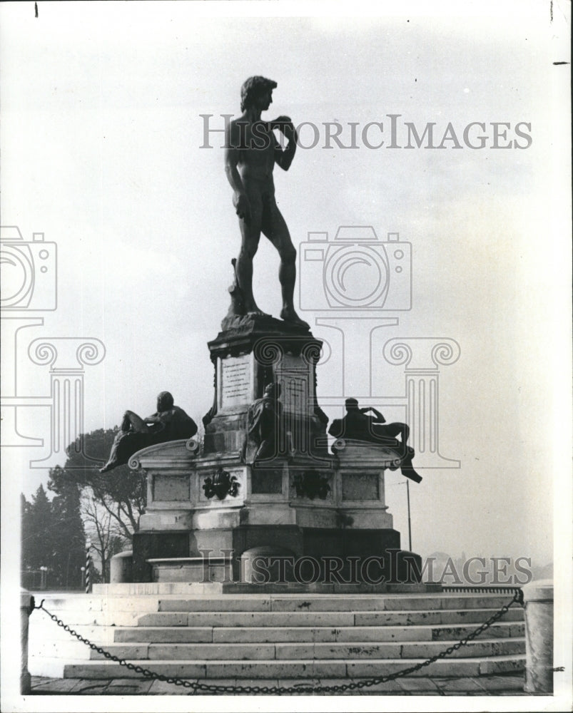 1984 Michelangelo David Sculpture Statue Replica Florence Italy - Historic Images