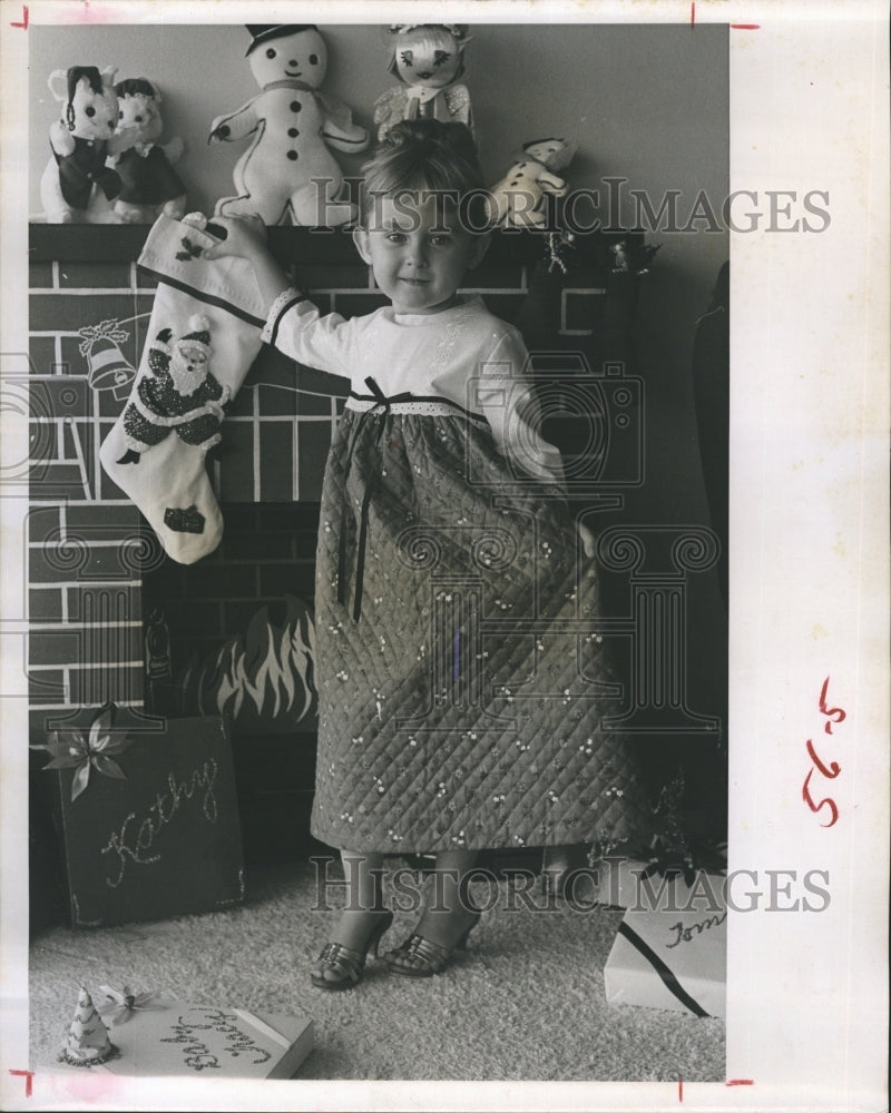 1963 Lisa Zryd with her fashionable dress. - Historic Images