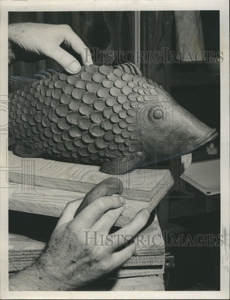 Press Photo Fish made of Clay. - Historic Images