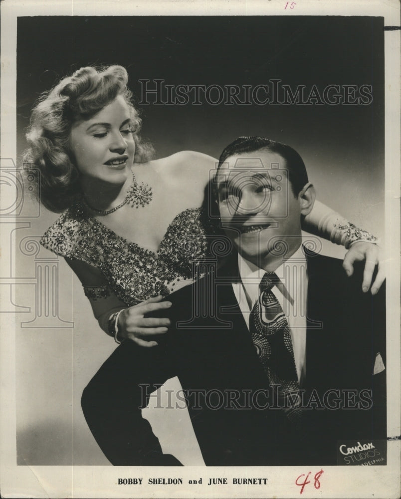1962 Comedians Entertainers Bobby Sheldon June Burnett - Historic Images