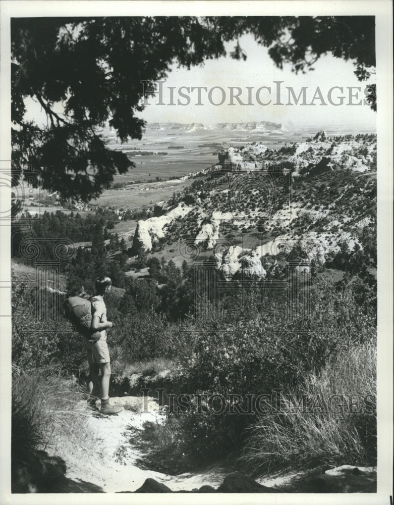 1972 Hiker Old West Trail Wildcat Hills National Parks Nebraska - Historic Images