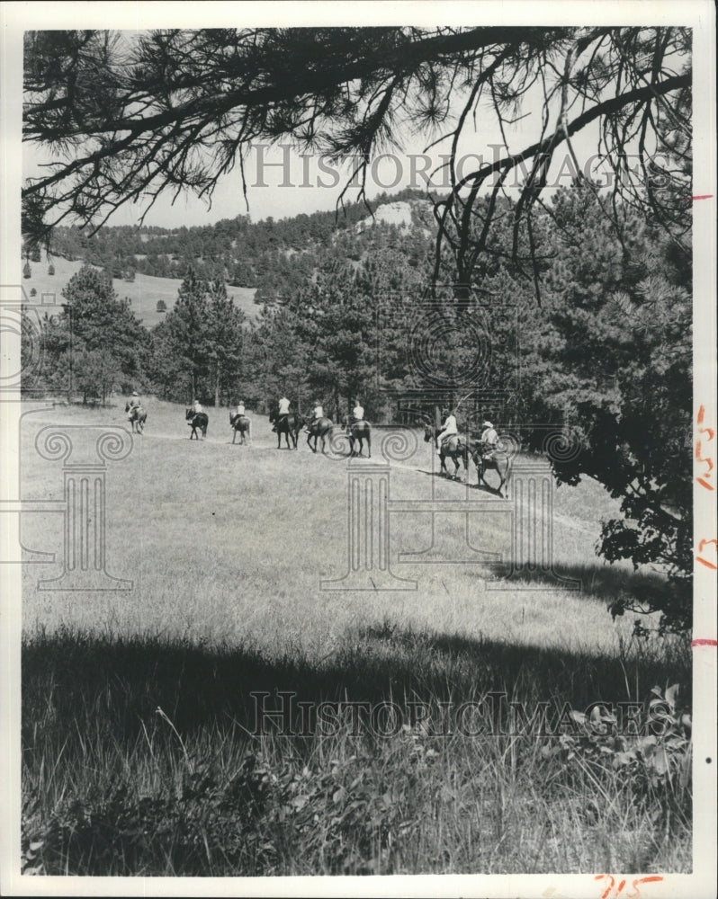 1974 Horseback riding in Nebraska - Historic Images