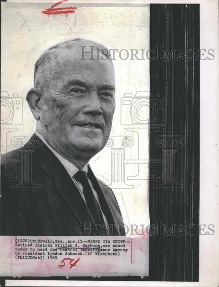 1965 Admiral William Rayborn Chief Central Intelligence Agency CIA - Historic Images