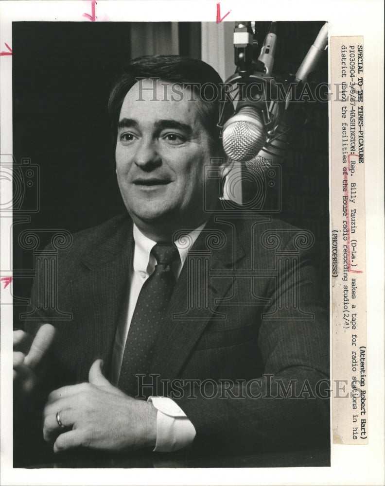 1995 Copy Photo 1987 Rep Billy Tauzin Democrat Louisiana Records Radio Message - Historic Images