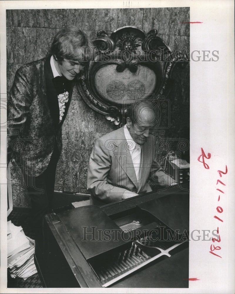 1972 Pianist Barry Taylor and old piano teacher Michael DeTrinis. - Historic Images