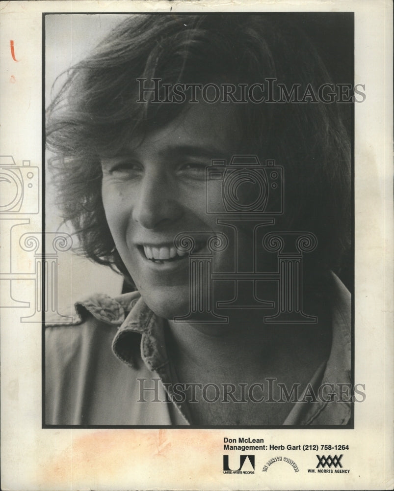 1973 Don McLean American Folk Rock Singer Songwriter - Historic Images