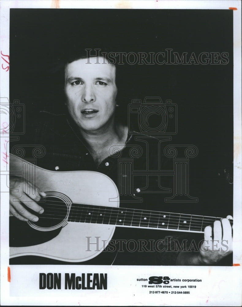 1986 Don McLean American Folk Rock Singer Songwriter Guitarist - Historic Images