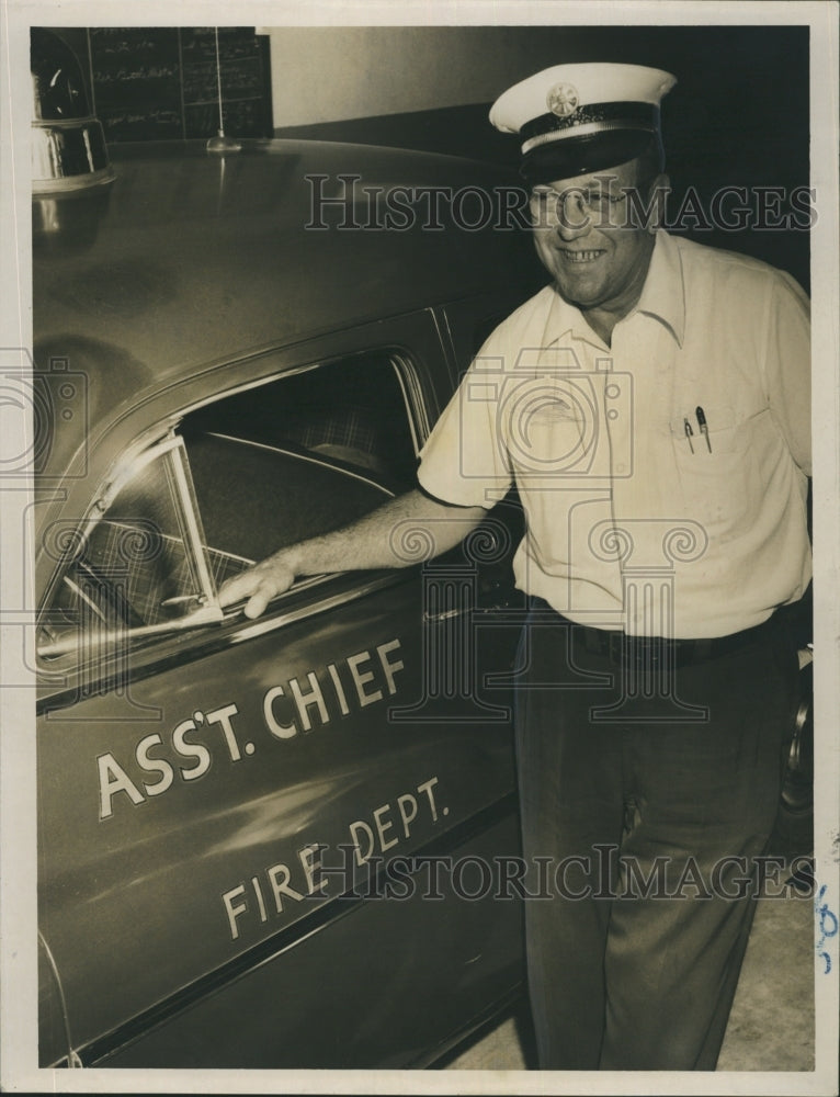 1954 Fire Chief Malcomlm McPail. - Historic Images