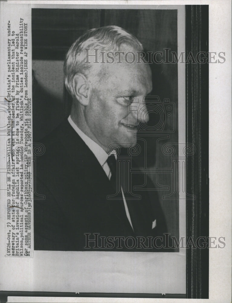 1969 William Whitlock Britain Parliamentary Undersecretary of State - Historic Images