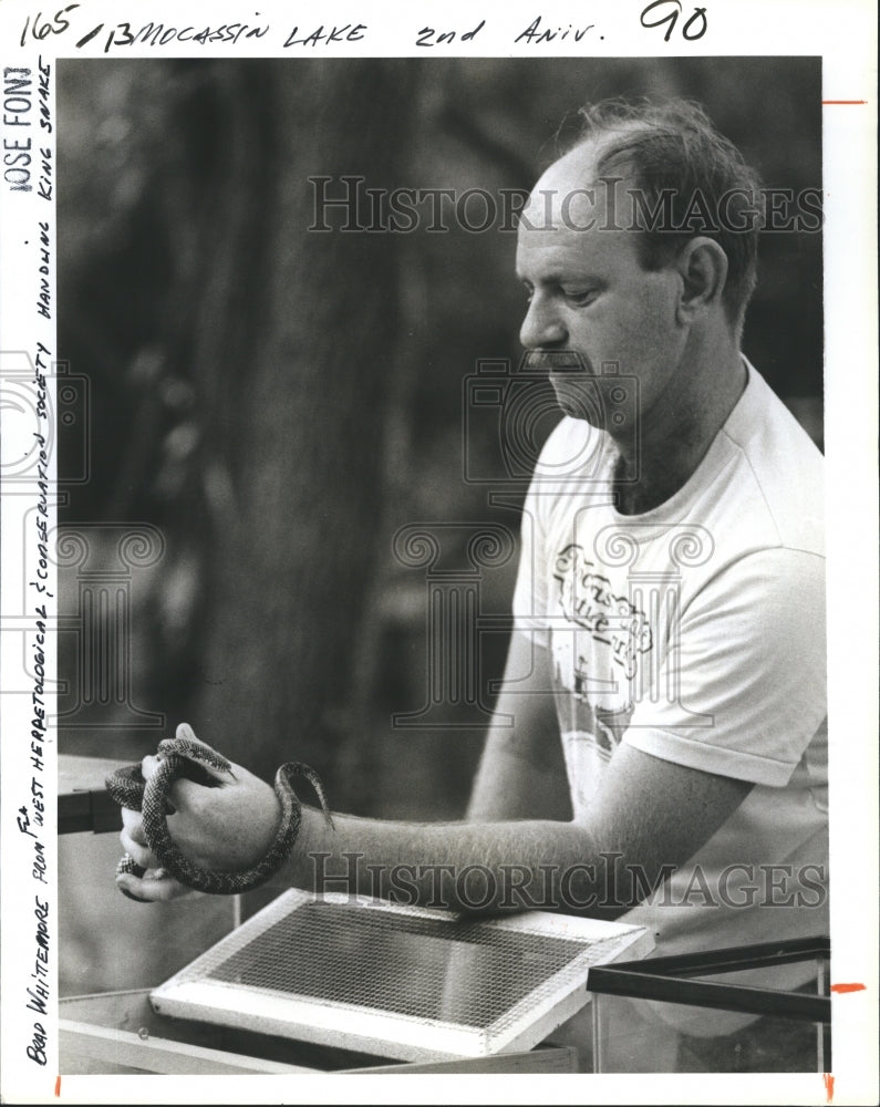1984 Brad Whittemore King Snake Clearwater Moccasin Lake Nature Park - Historic Images