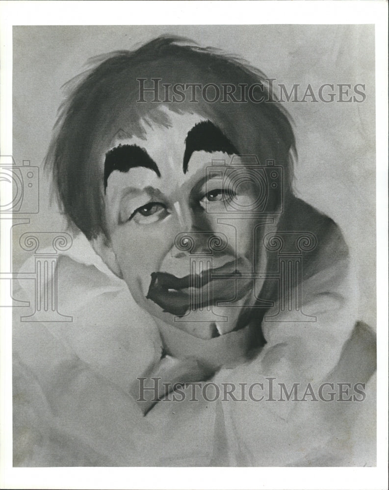 1981 Clown won in student art show at Betty Blue Arts Center. - Historic Images