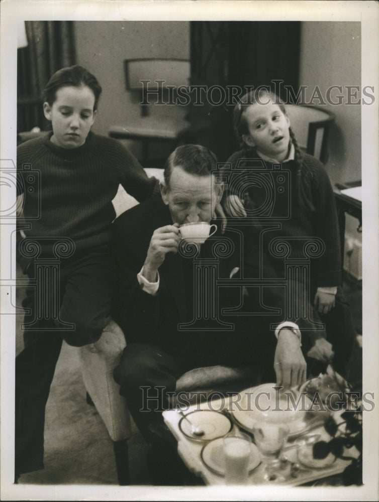 1961 Amb Llewellyn Thompson & his children Jenny& Sherry - Historic Images