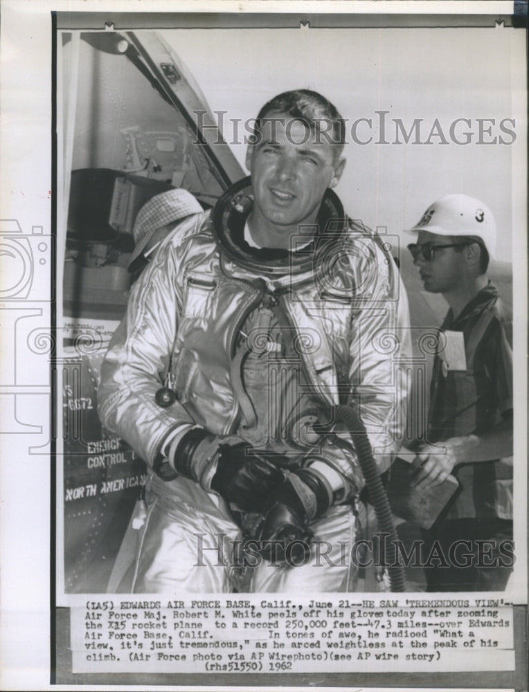 1962 Maj. Robert White Breaks Altitude Record At 47.3 Miles - Historic Images