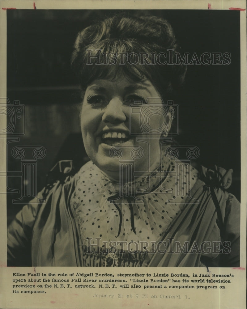 1967 Ellen Faull Lizzie Borden Jack Beeson's Opera - Historic Images