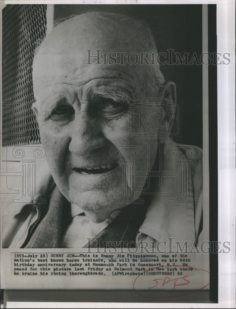 1962 Sunny Jim Fitzsimmons Horse trainer honored on birthday - Historic Images