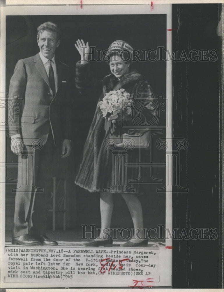 1965 Princess Margaret with husband Lord Snowdon - Historic Images