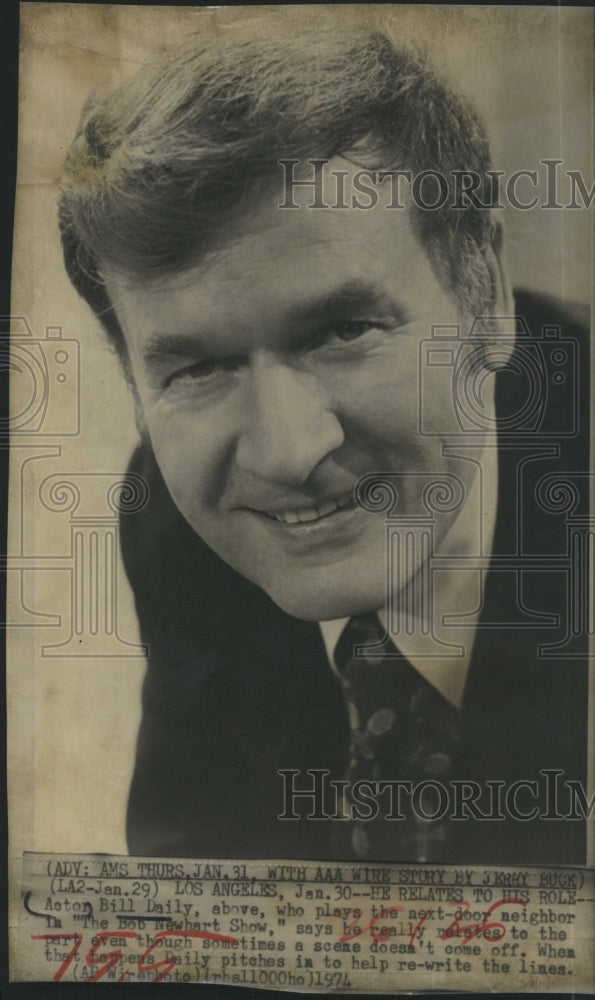 1974 Actor Billy Daily of "The Bob Newhart Show" - Historic Images