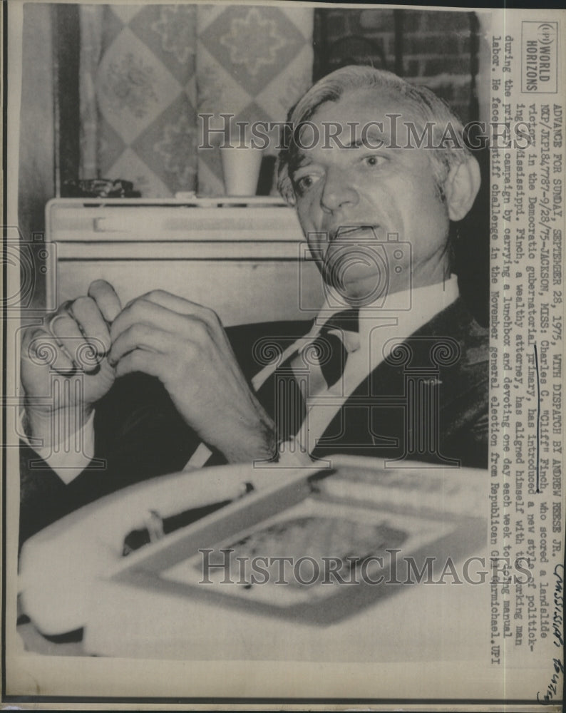 1975 Democrat Charles C &quot;Cliff&quot; Finch of Miss - Historic Images