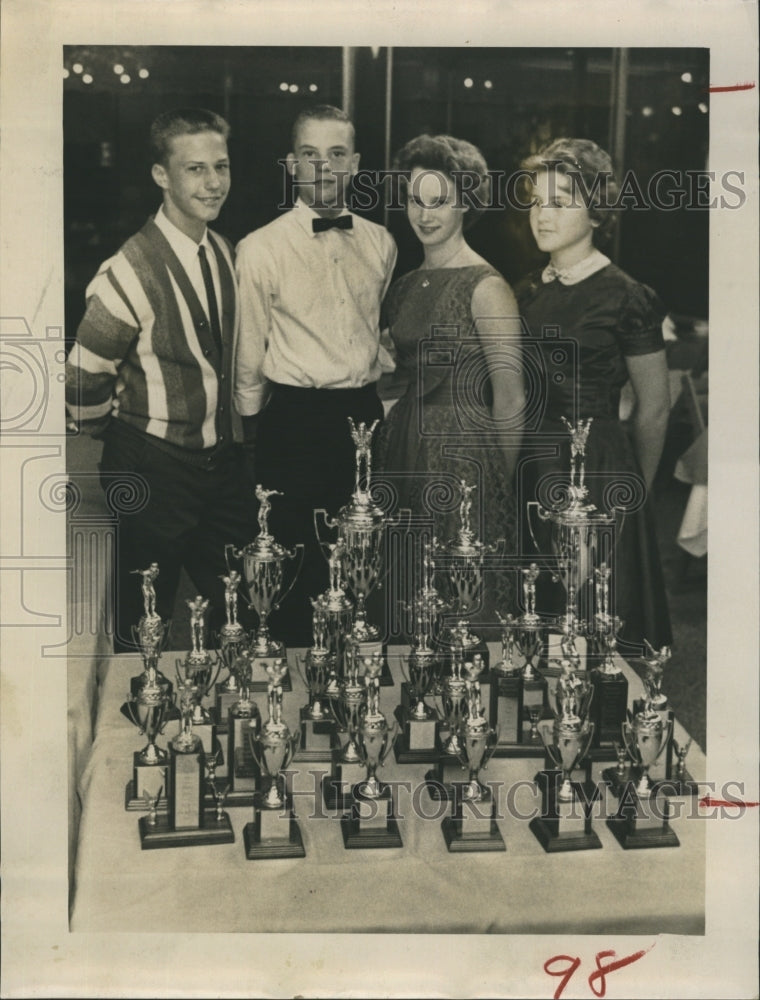 1962 Bill Vanderpoel, Donald Potts, Susan Smith, Pam Wheelwright - Historic Images