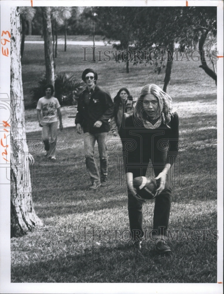 1976 Abby Kennedy Plays Keep Away At National Honor Society Picnic - Historic Images