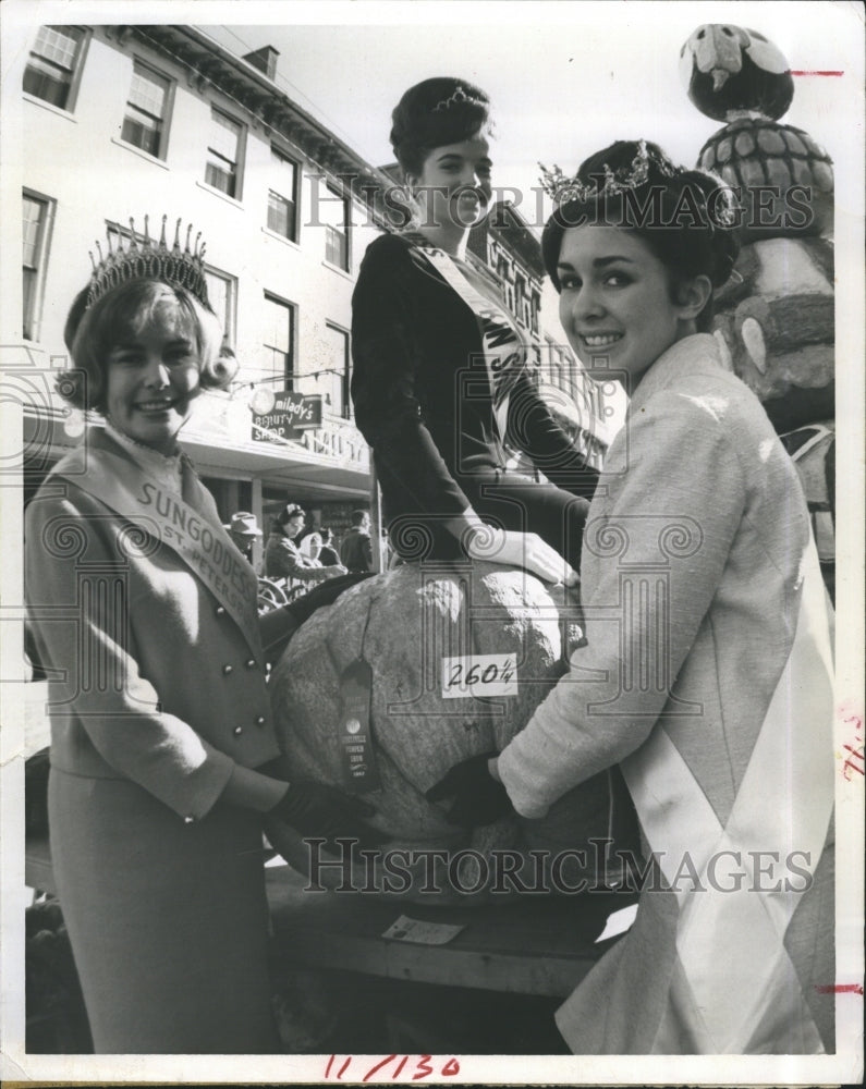 1967 Missy Trout & Linda Kay Christie and a pumpkin - Historic Images