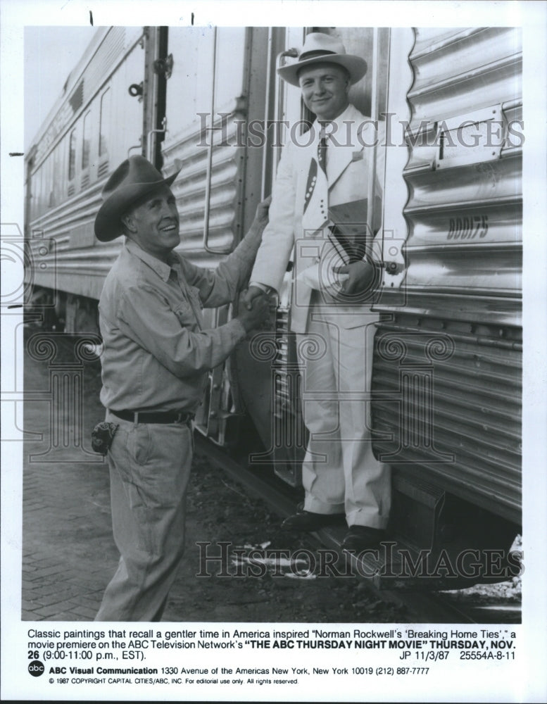 1987 Press Photo Jason Robards in &quot;Breaking Home Ties&quot; - Historic Images