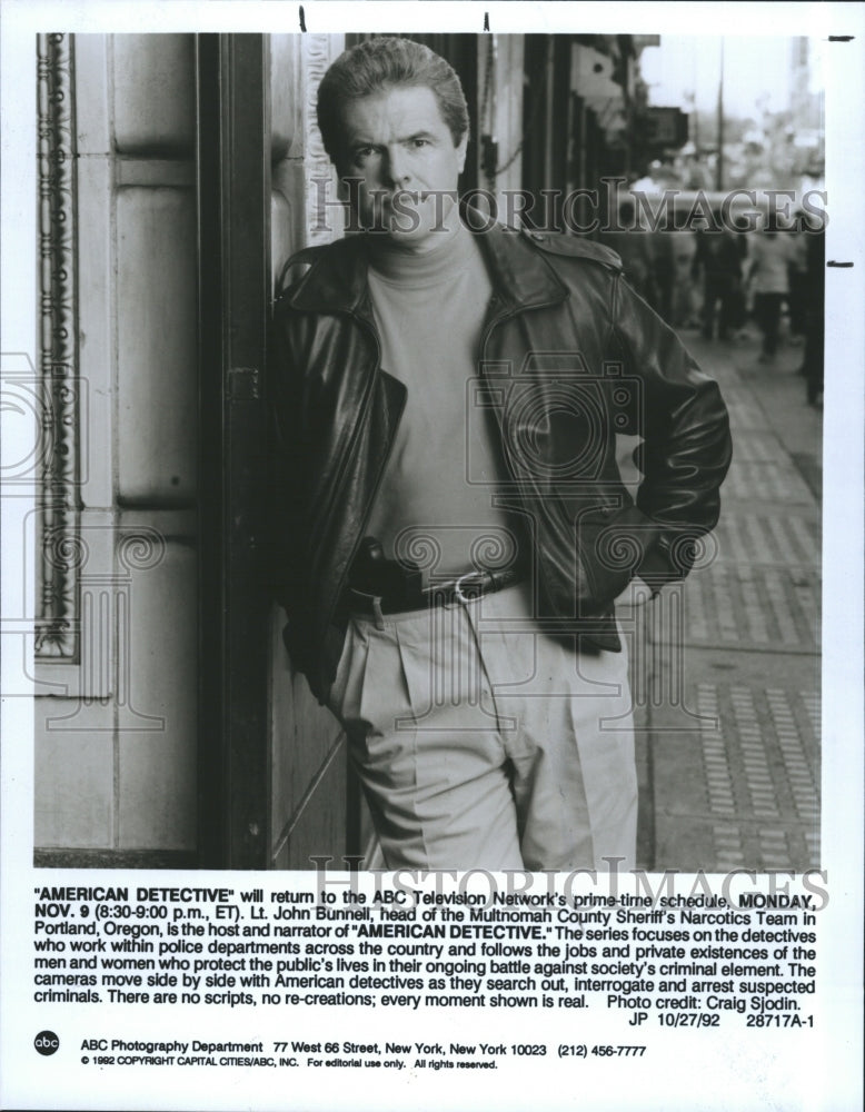 1992 Lt. John Bunnell on "American Detective" - Historic Images