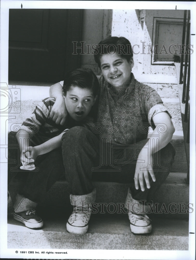 1991 Press Photo Matthew Siegel Danny Gerard Actors Brooklyn Bridge - Historic Images