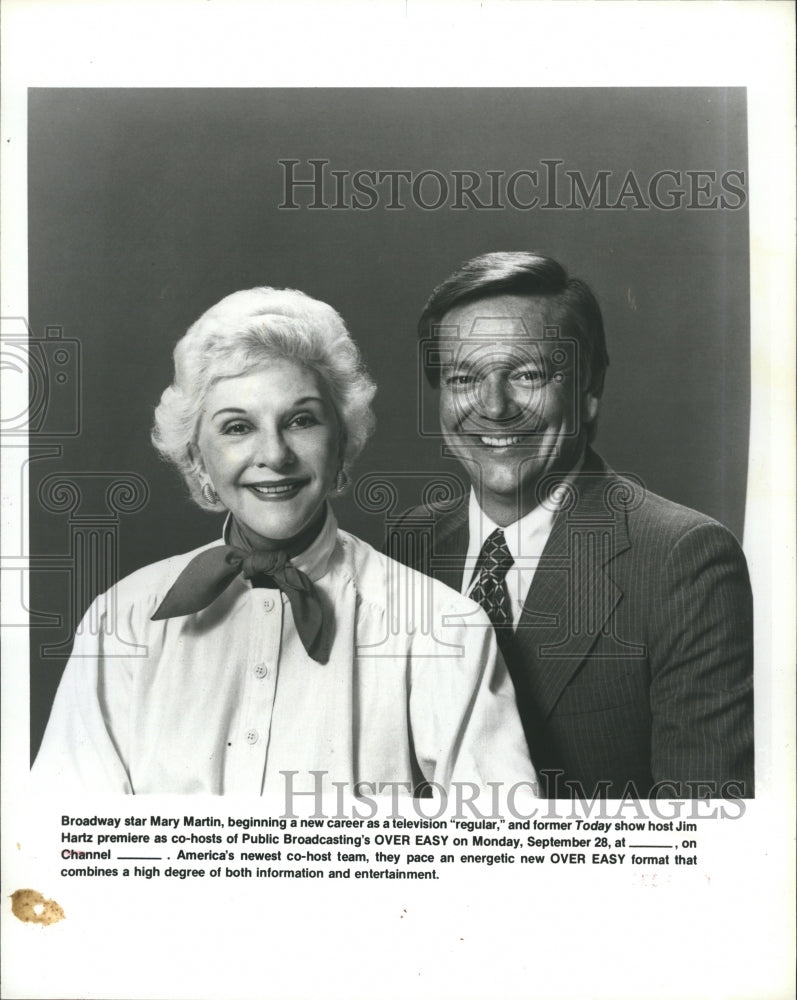 Press Photo Mary Martin Jim Hartz TV Show Hosts Over Easy - Historic Images