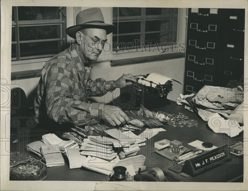 1951 Deputy Sheriff J.F. Peacock tickets currency confiscated auto - Historic Images