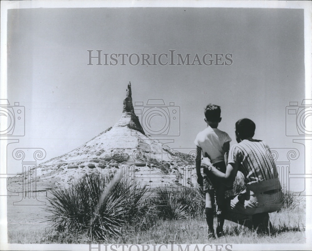 1964 Chimney Rock Bayard Nebraska Oregon Trail - Historic Images