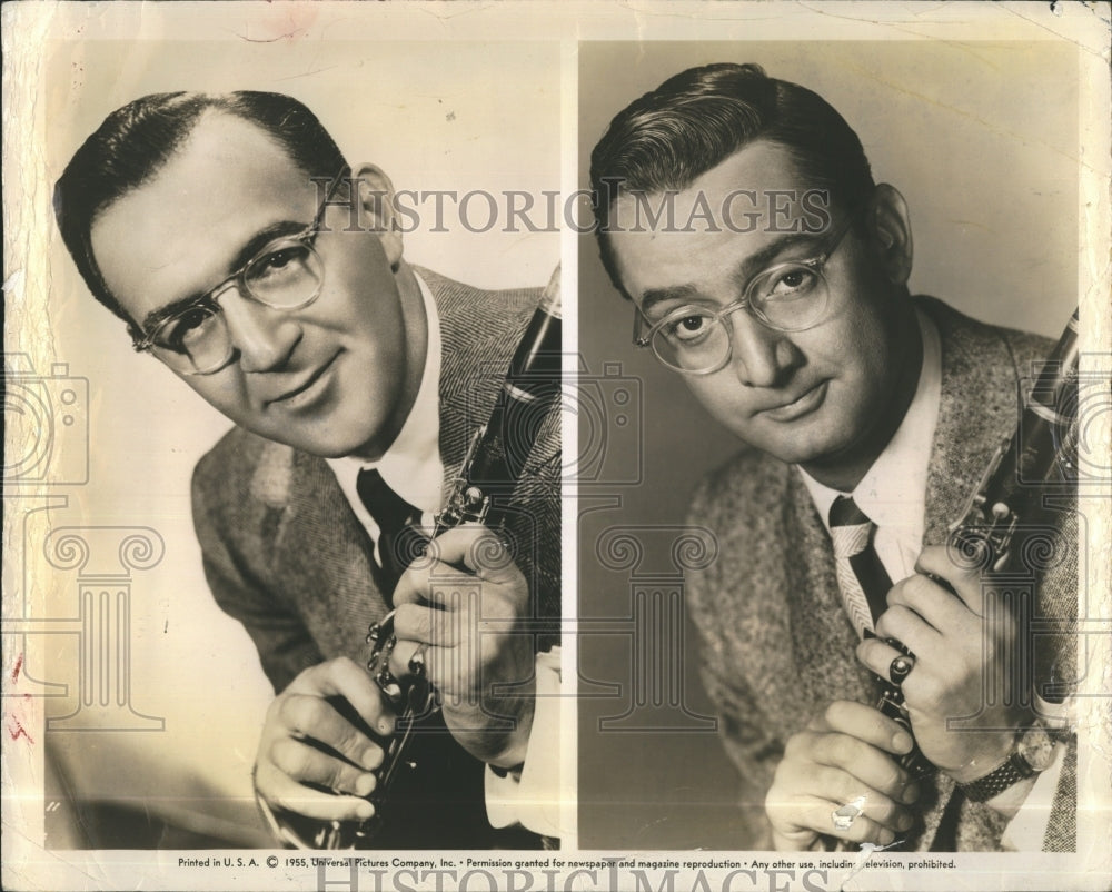 1993 Press Photo Musician Benny Goodman and his clarinet - Historic Images