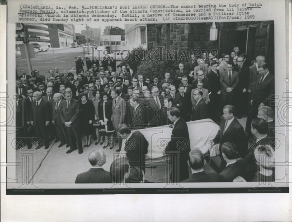 1969 Casket Carrying Body Of Ralph Waldo Emerson Author - Historic Images