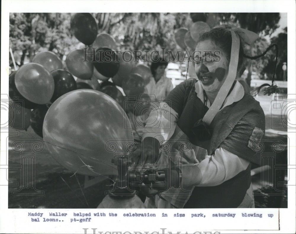 1986 Clown Maddy Waller at Celebration at Sims Park Florida - Historic Images