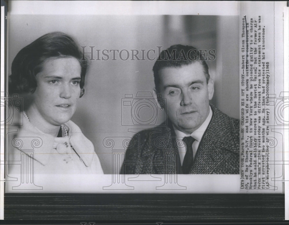 1965 Robert Glenn Thompson and his wife at Federal court. - Historic Images