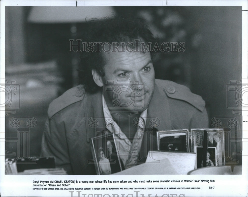 1988 Press Photo Michael Keaton in "Clean & Sober" - Historic Images
