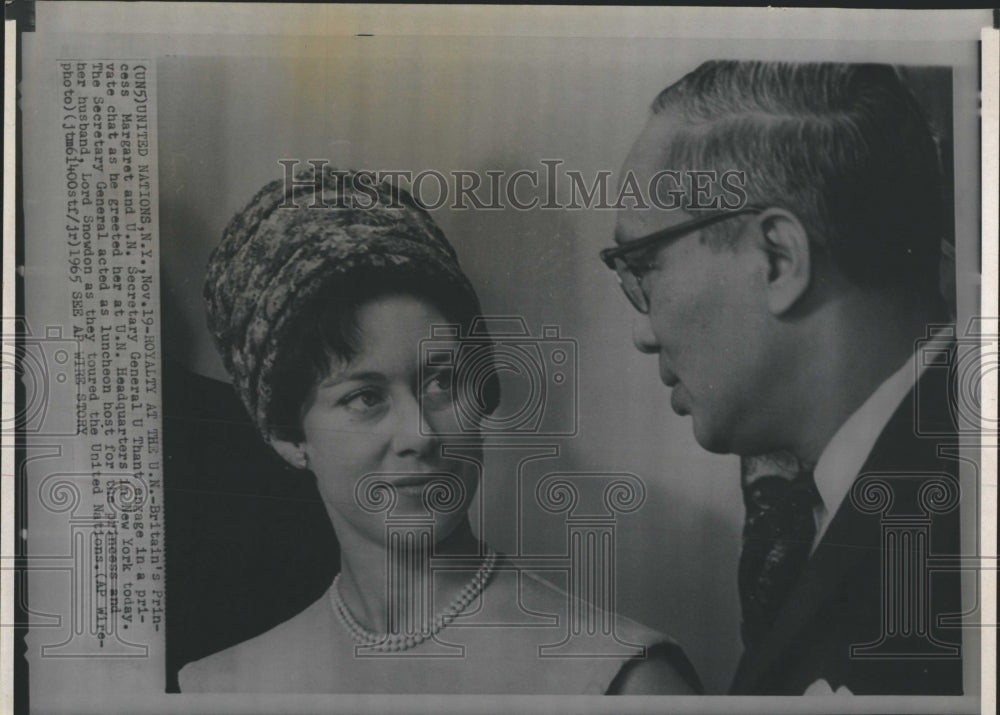 1965 Britain's Princess Margaret & UN Sec Gen U Thant - Historic Images