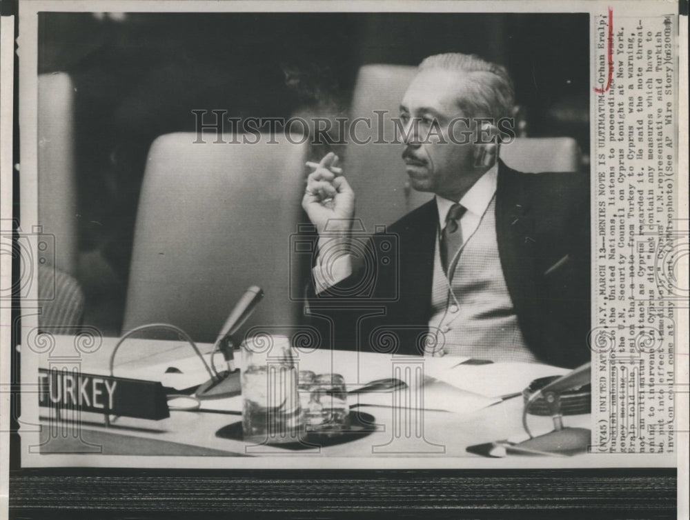 Press Photo Orhan Eralp,Turkish Ambassador - Historic Images