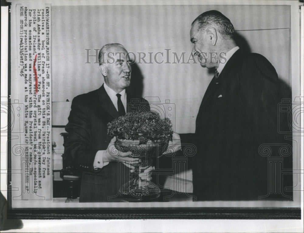 1965 President Lyndon Johnson William P Fay Politicians - Historic Images